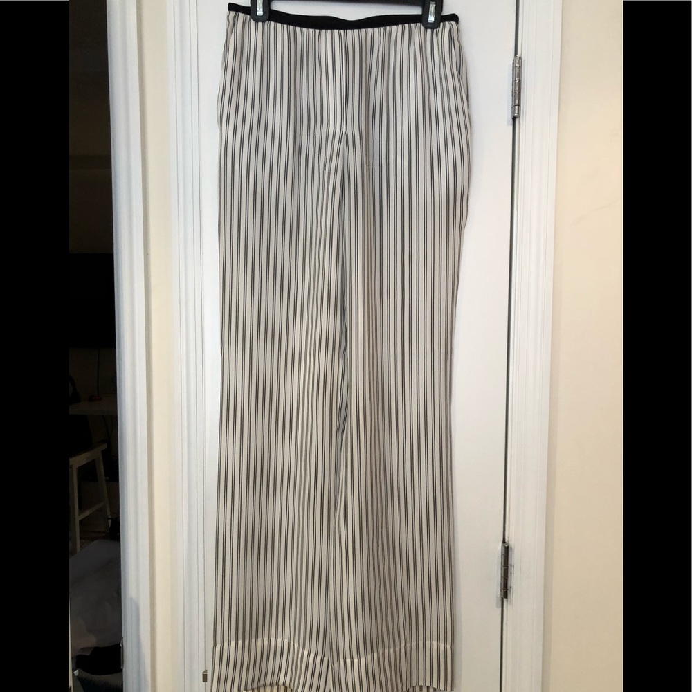 Theory PJ Silk Pants Sz 4 Stripe